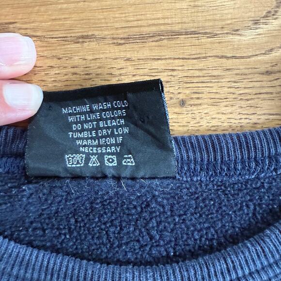 VNTG Polo Jeans Company Spell Out Sweatshirt SZ M Navy Y2K Classic Casual Preppy - Picture 3 of 8